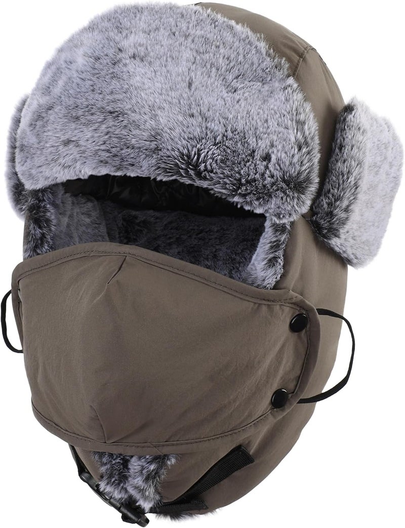 Connectyle Trapper Hat for Men Women Faux Fur Trooper Trapper Winter Hat with Ear Flaps Waterproof Ushanka Hunting Hats - Image 1